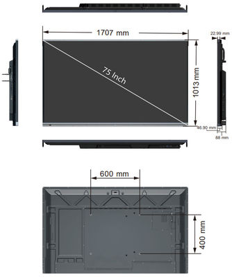 H6C 75 İnç Akıllı Tahta UHD 20 Puan Dokunmatik Ekran İnteraktif Panel OEM Fabrikası
