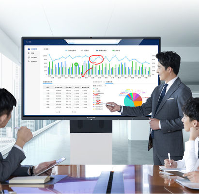 Taşınabilir Akıllı İnteraktif Beyaz Tahta 75 86 100 İnç 0.8ms Akıcı Yazma