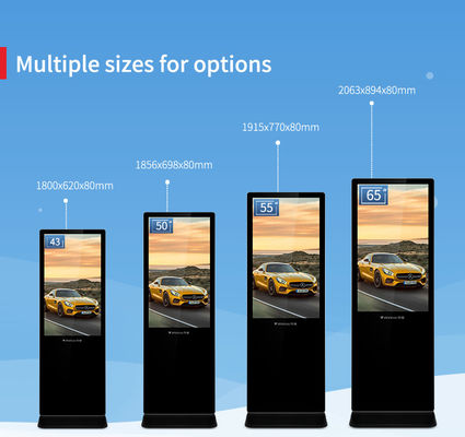 Android Sistemi için 55 inç Led Kapalı LCD Dijital Tabela Dokunmatik Ekran